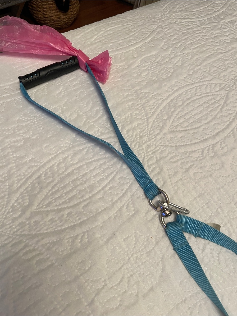 Blue Nylon Double Leash Splitter for Walking Two Dogs at One Time Like New - Picture 4 of 8